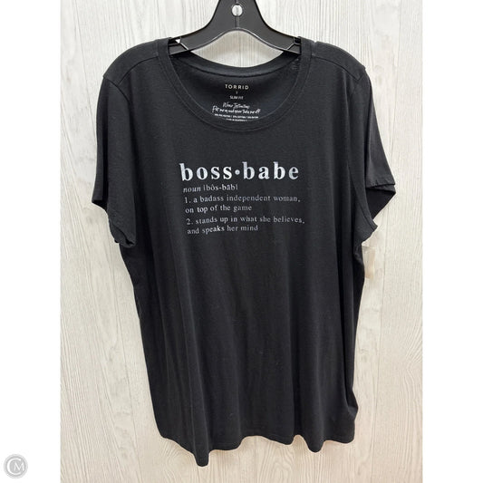 Top Short Sleeve By Torrid In Black, Size: 2x