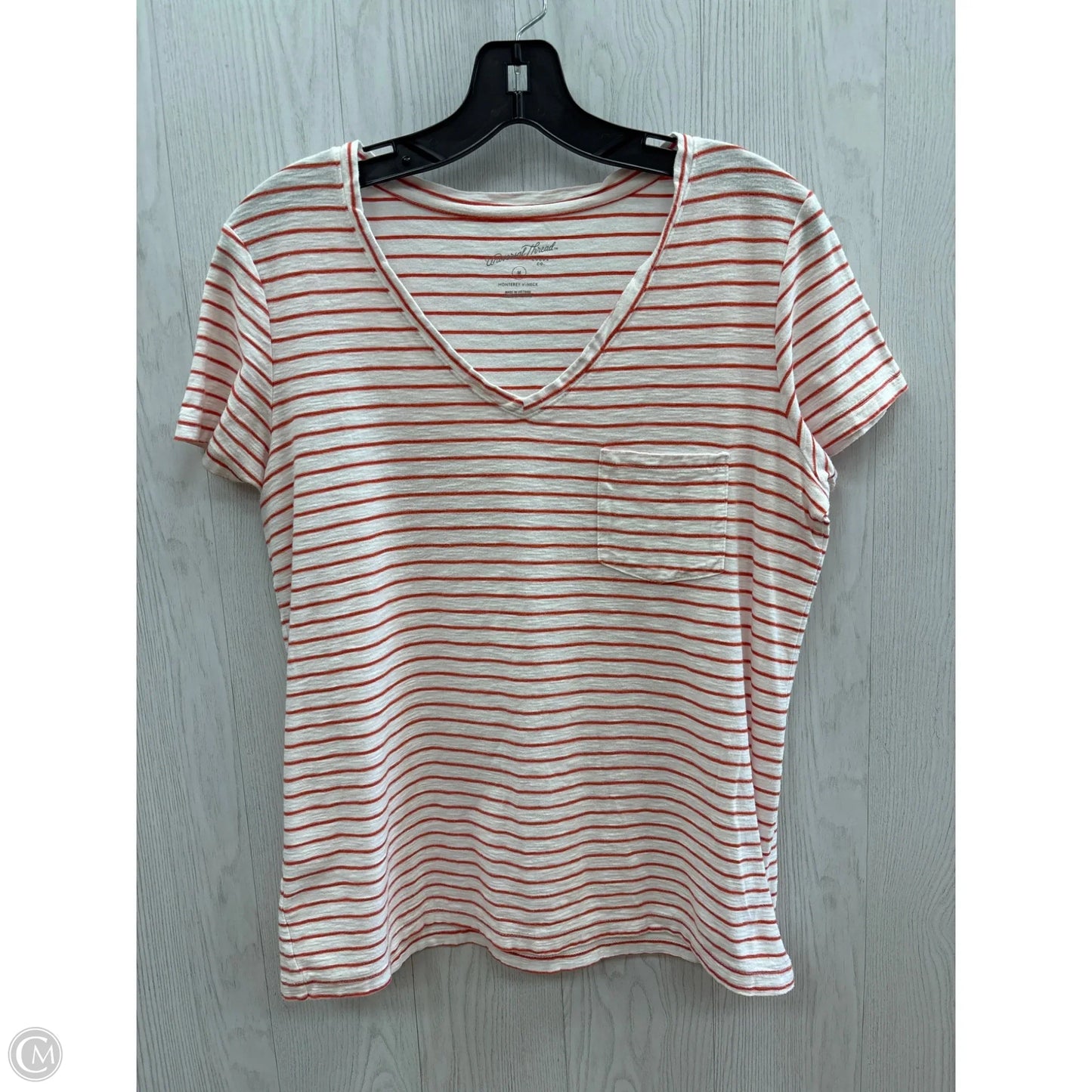 Top Short Sleeve By Universal Thread In Striped Pattern, Size: M