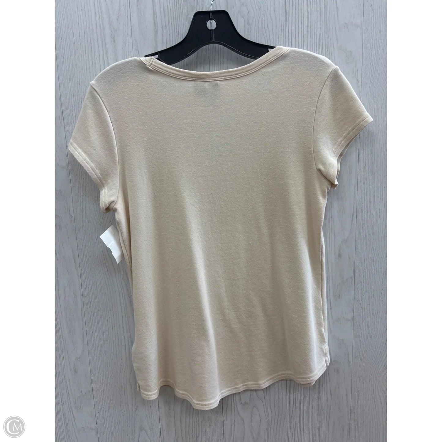 Top Short Sleeve Basic By Cynthia Rowley In Cream, Size: L