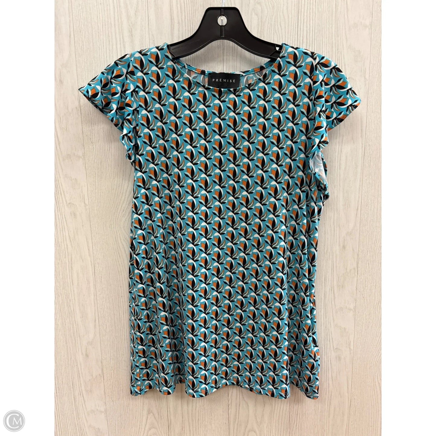 Top Short Sleeve By Premise In Turquoise, Size: S