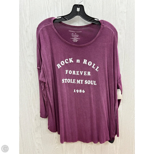 Top 3/4 Sleeve By Grayson Threads In Purple, Size: M