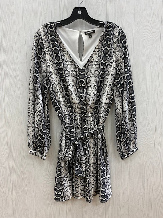 Snakeskin Print Dress Casual Short Express, Size S