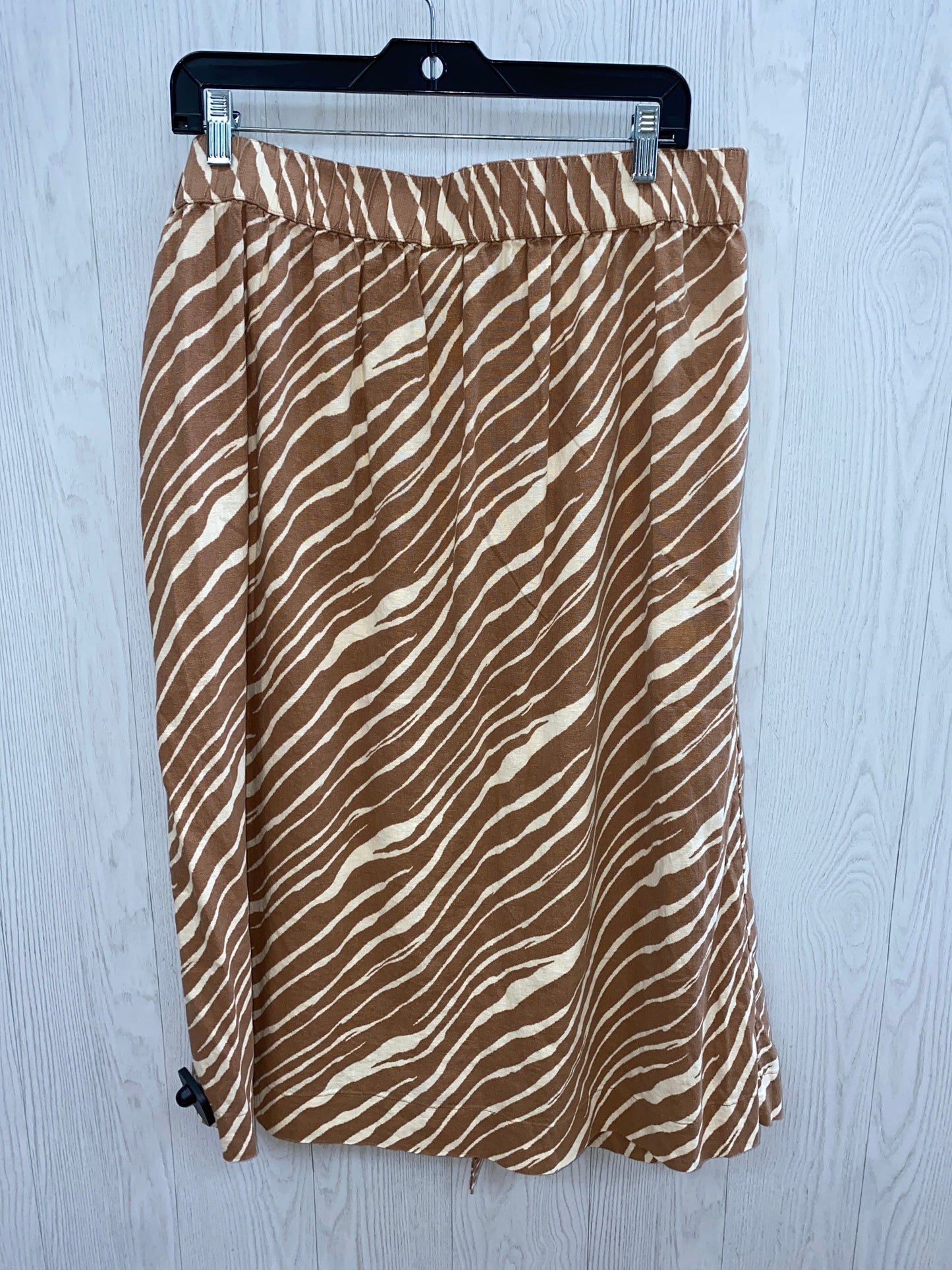 Brown & Cream Skirt Midi A New Day, Size L