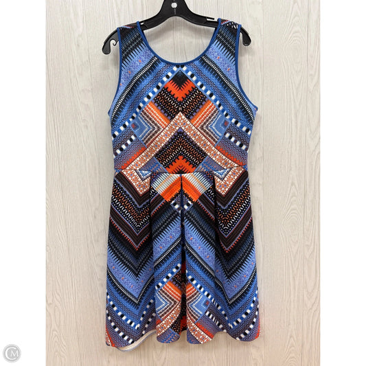 Dress Casual Midi By Liz Claiborne In Blue & Orange, Size: 10