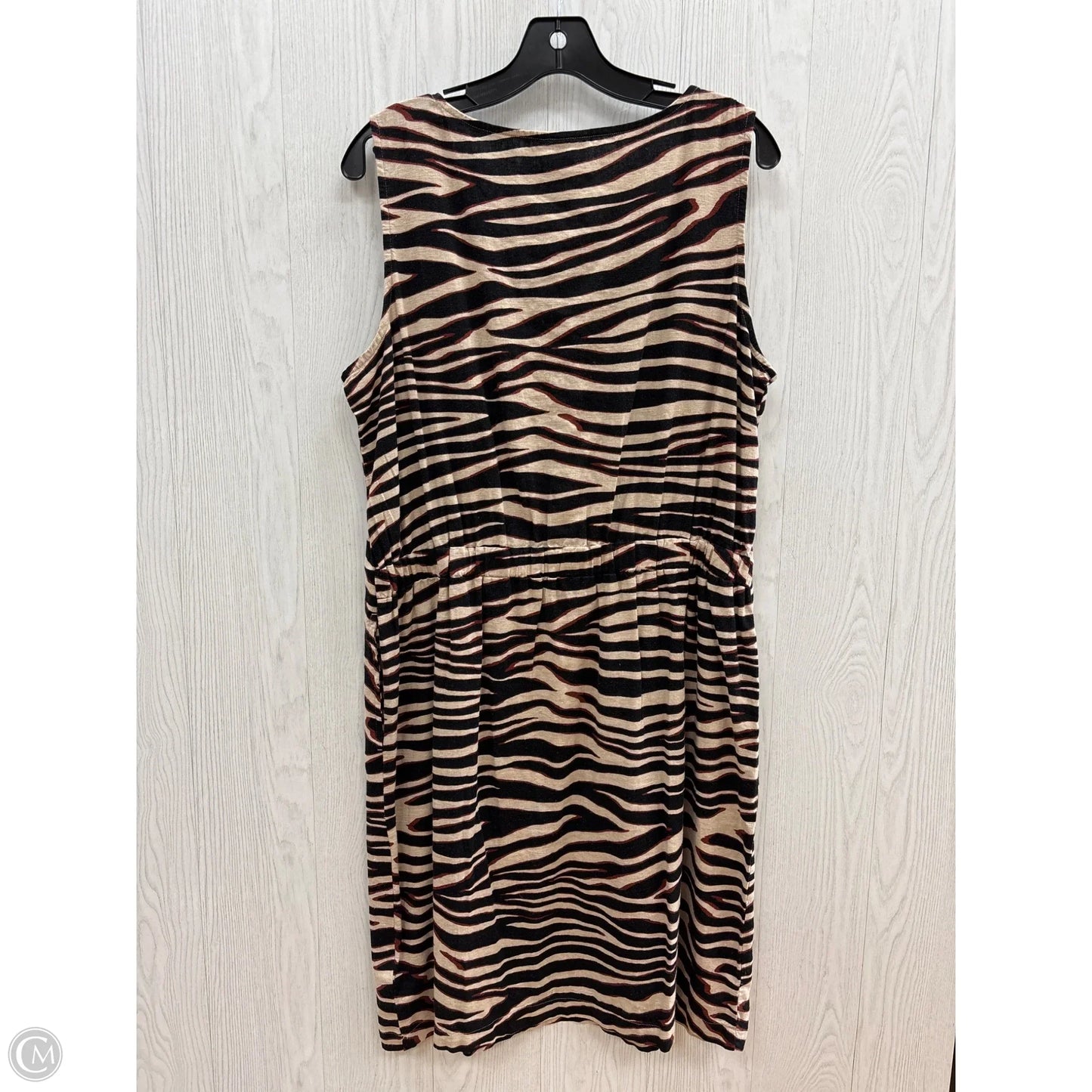 Dress Casual Midi By Liz Claiborne In Zebra Print, Size: L