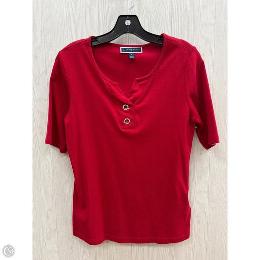 Top Short Sleeve By Karen Scott In Red, Size: S