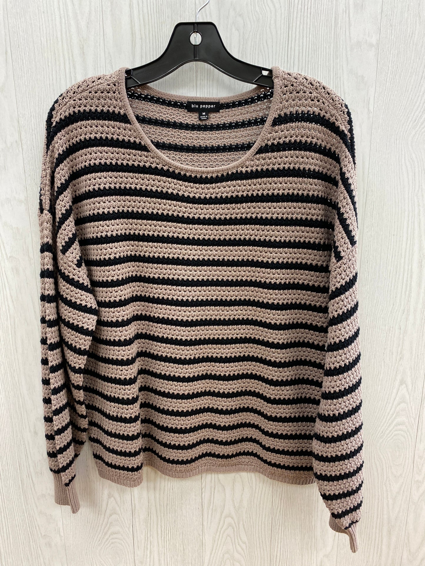 Sweater By Blu Pepper In Black & Brown, Size: M