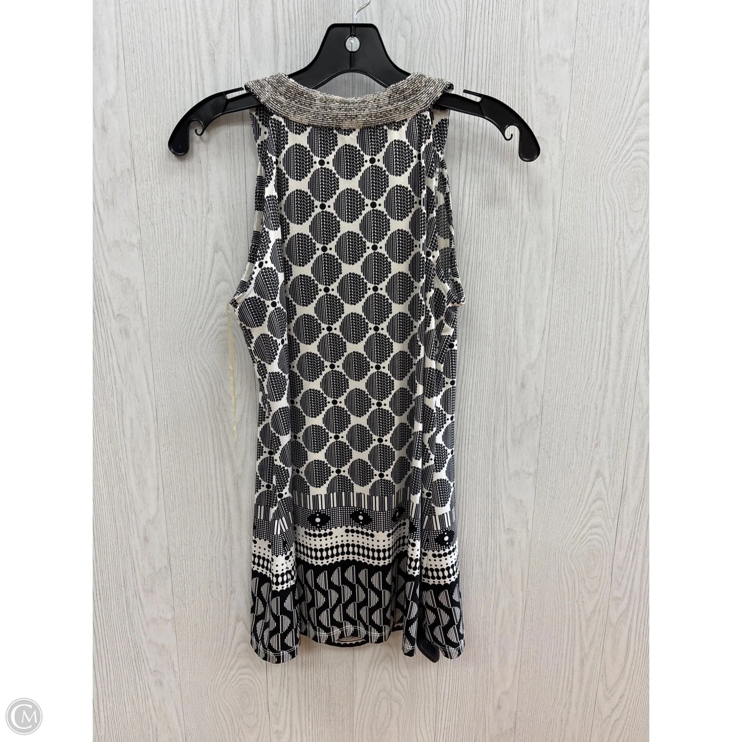 Top Sleeveless By International Concepts In Black & White, Size: S