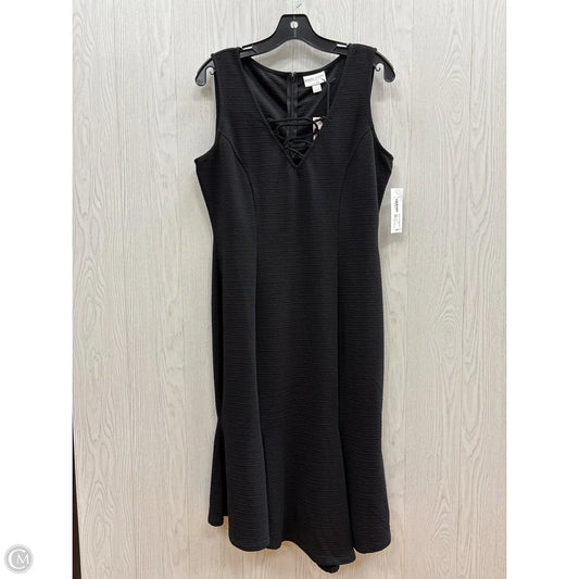 Dress Casual Midi By Bisou Bisou In Black, Size: L