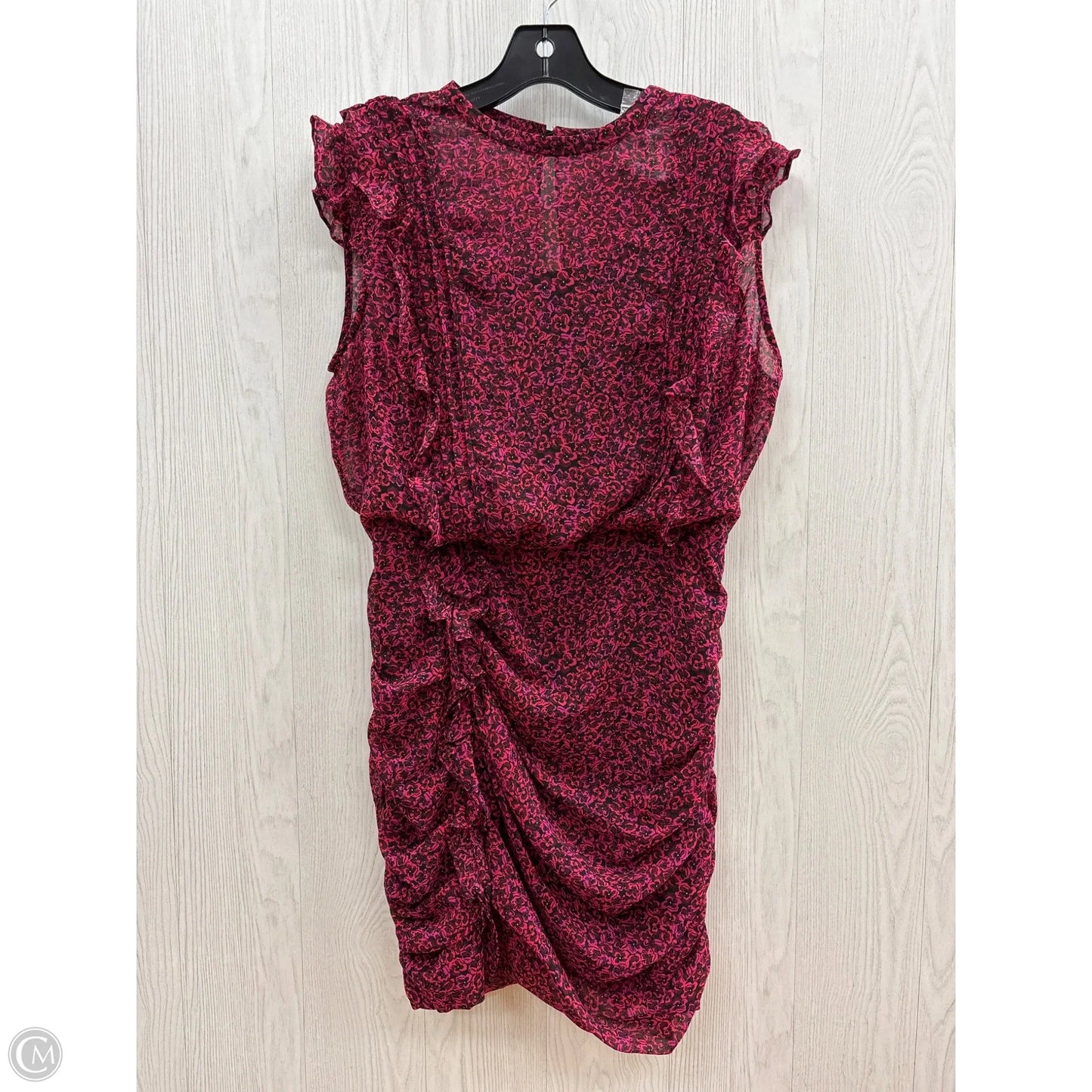 Dress Casual Midi By Express In Pink & Red, Size: L