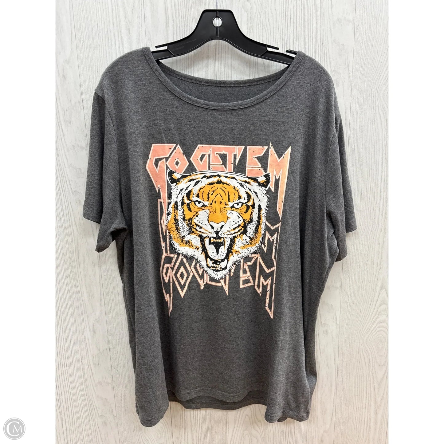 Top Short Sleeve Basic By Clothes Mentor In Grey, Size: 2x