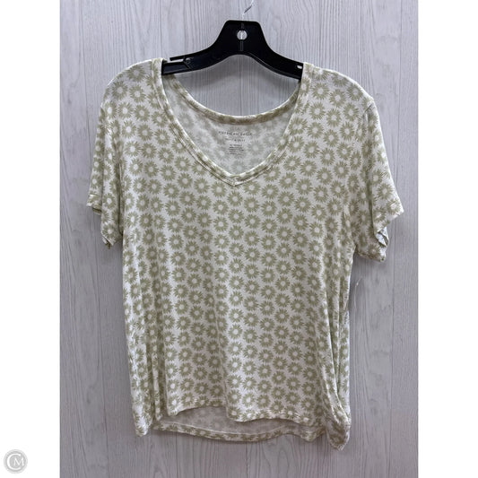 Top Short Sleeve By American Eagle In Green White, Size: Xs