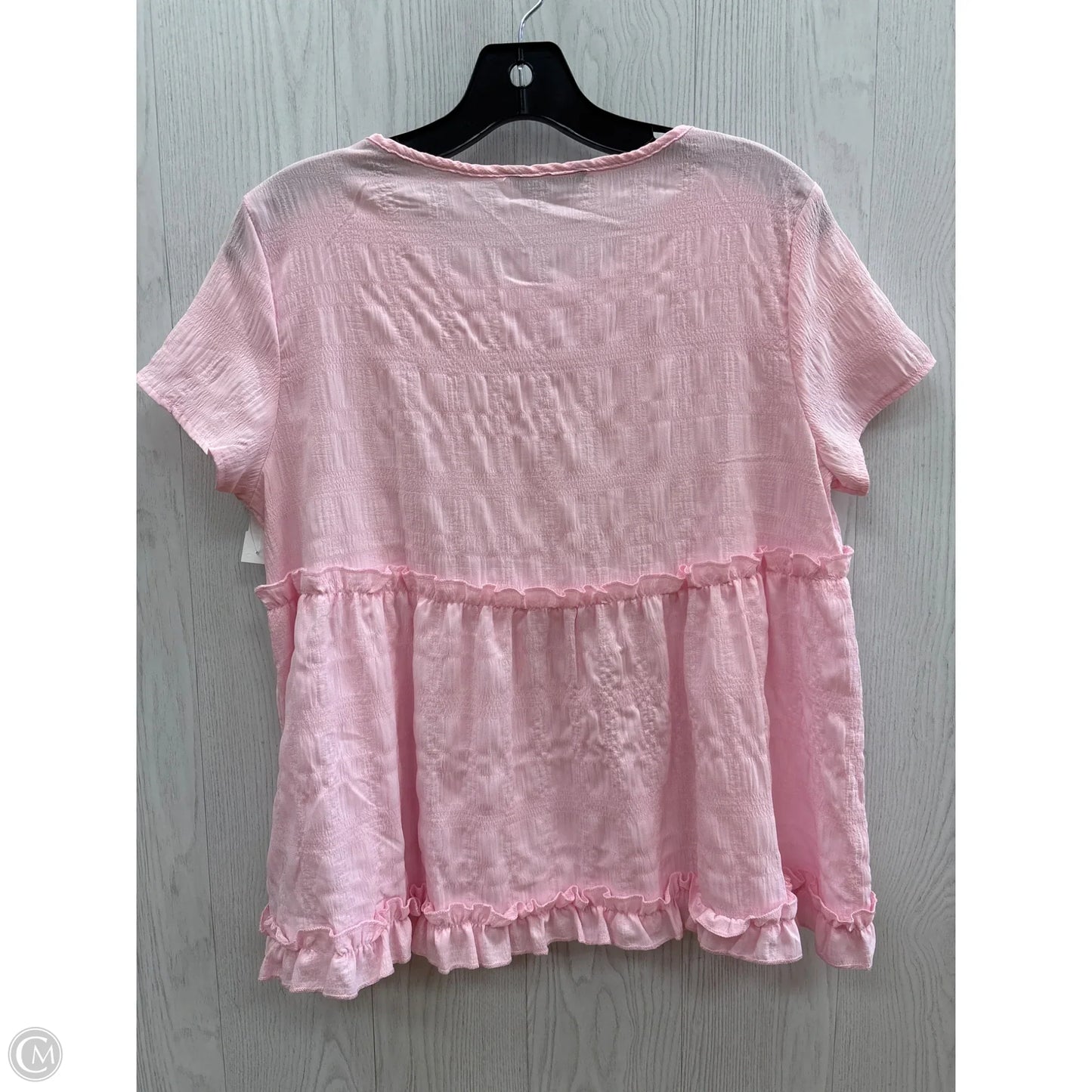 Top Short Sleeve By Shein In Pink, Size: M