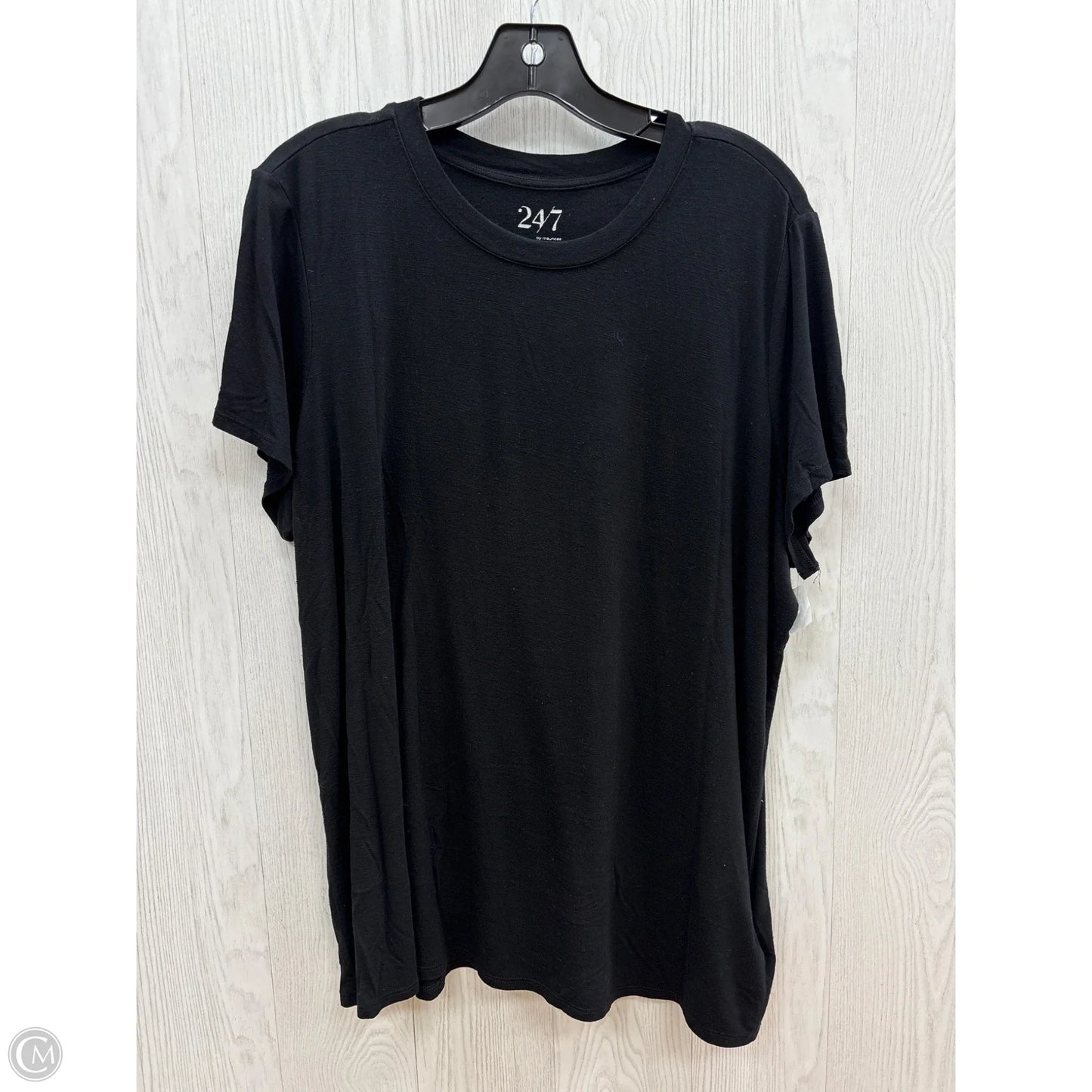Top Short Sleeve By Maurices In Black, Size: 1x