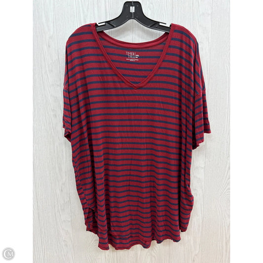 Top Short Sleeve By Time And Tru In Red, Size: 2x