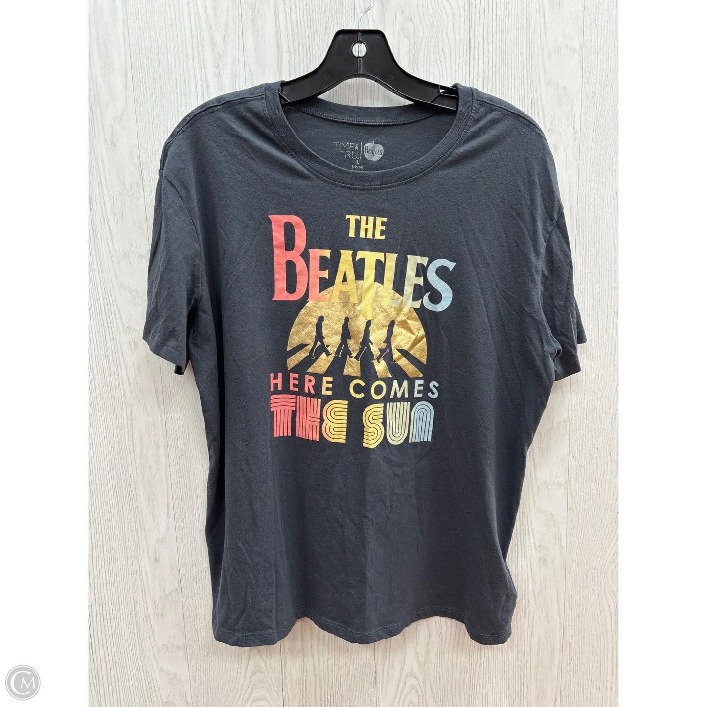 Top Short Sleeve By Time And Tru In Grey, Size: L