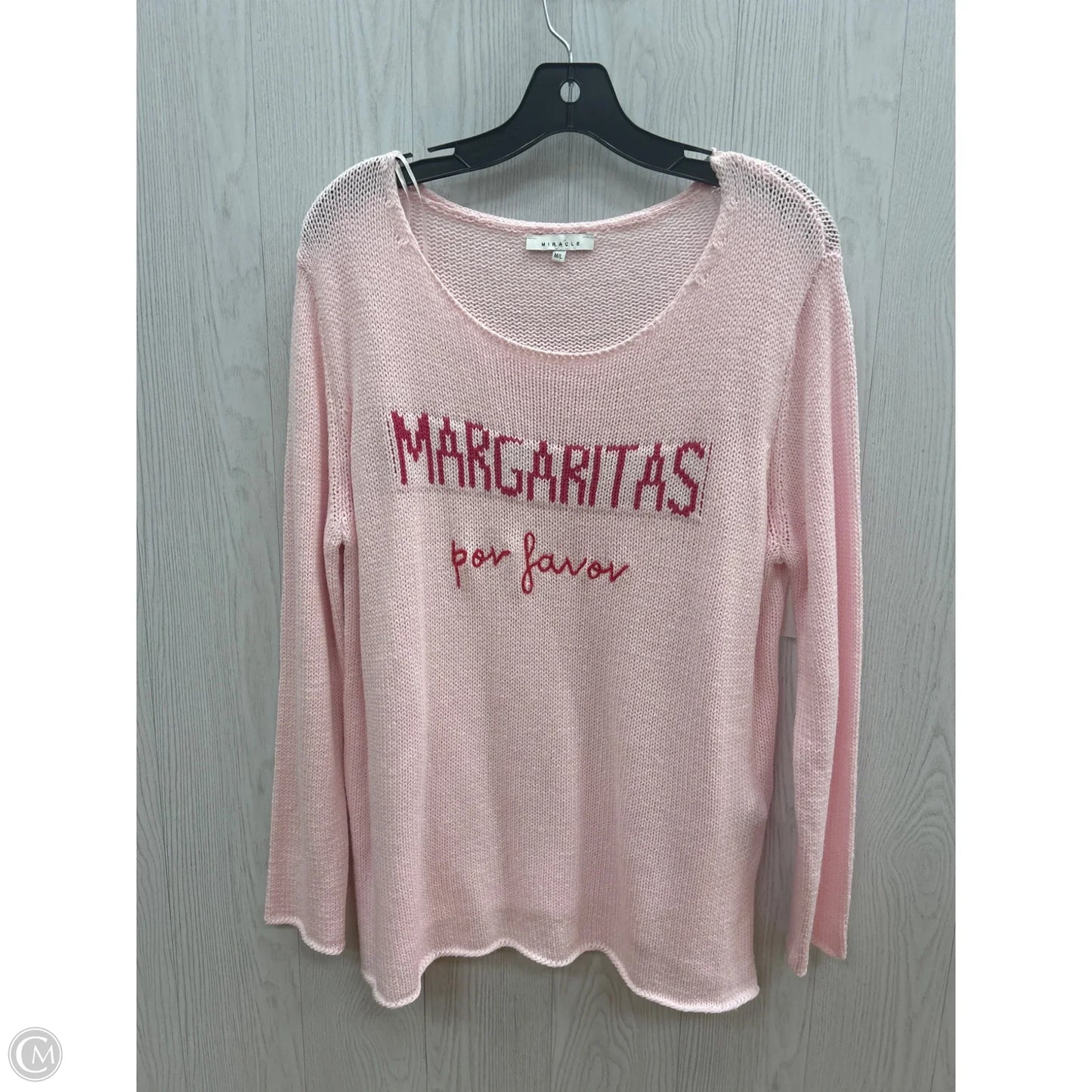 Sweater By Miracle In Pink, Size: L
