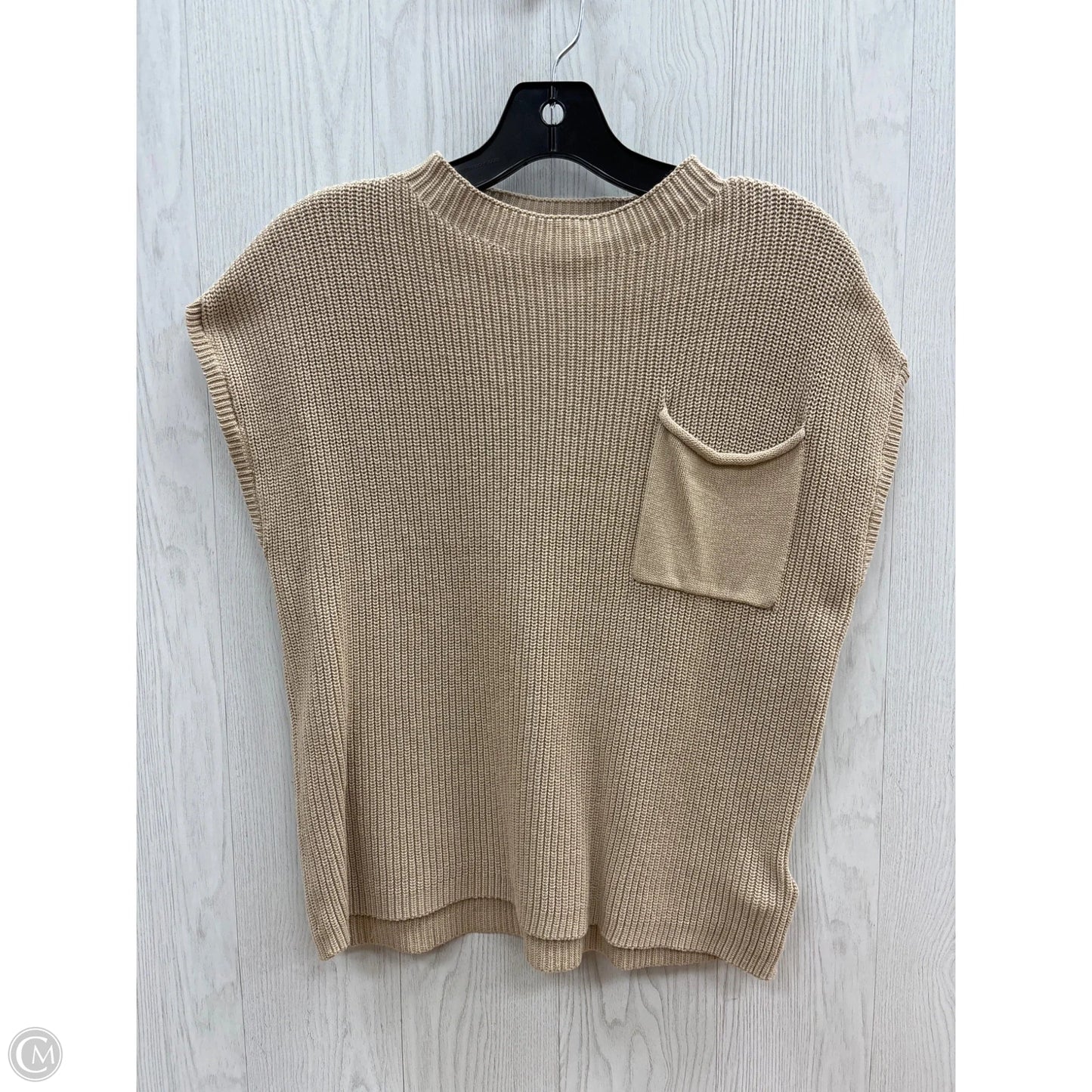 Vest Sweater By Clothes Mentor In Tan, Size: S