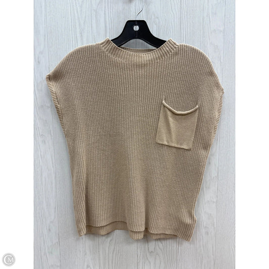 Vest Sweater By Clothes Mentor In Tan, Size: S