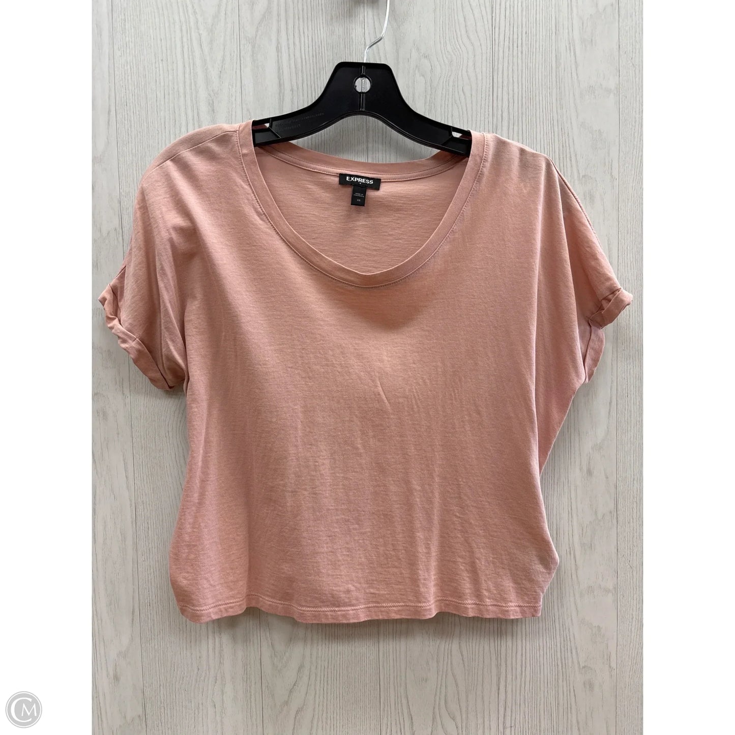 Top Short Sleeve By Express In Pink, Size: Xs