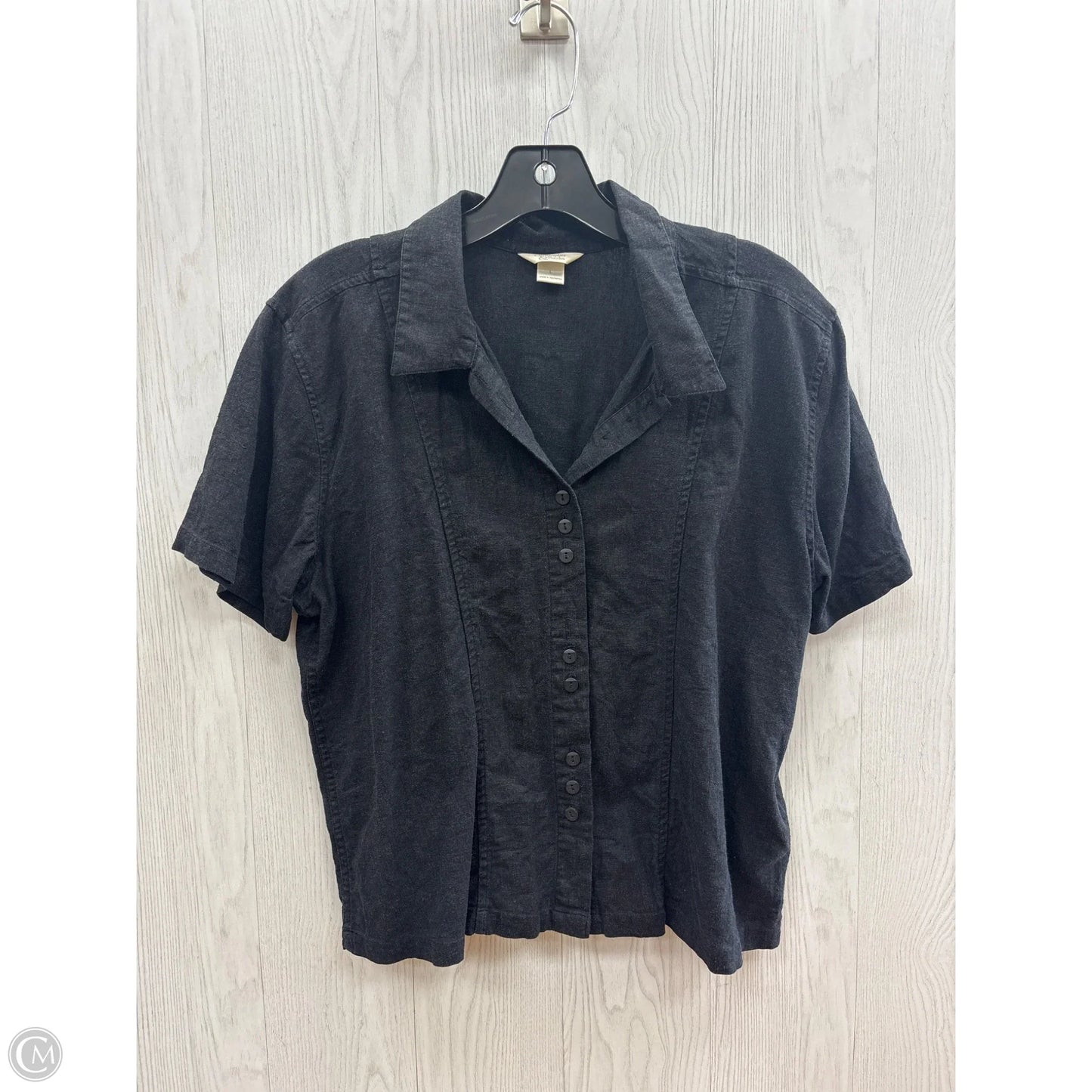 Top Short Sleeve By Christopher And Banks In Grey, Size: L