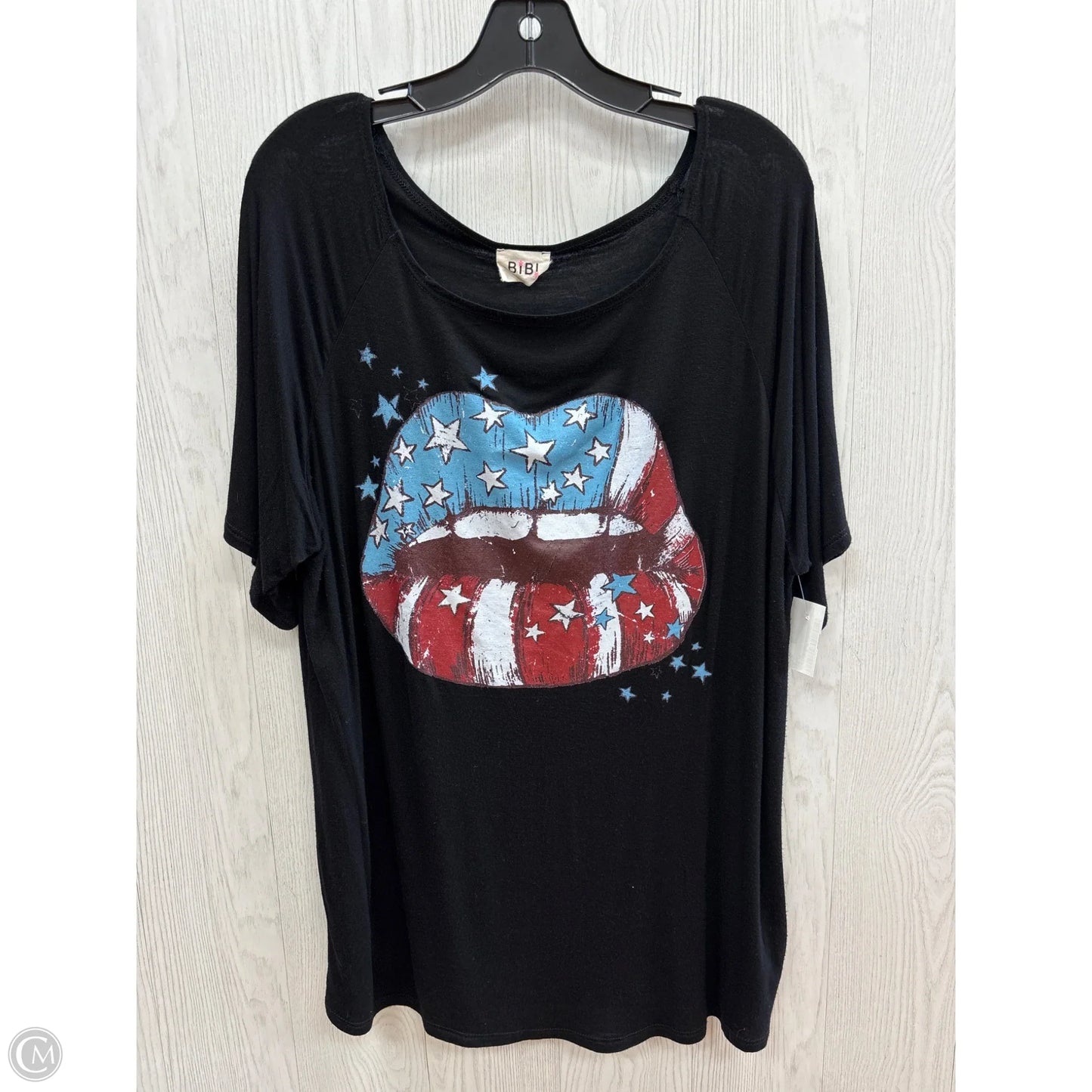 Top Short Sleeve By Bibi In Black, Size: Xl