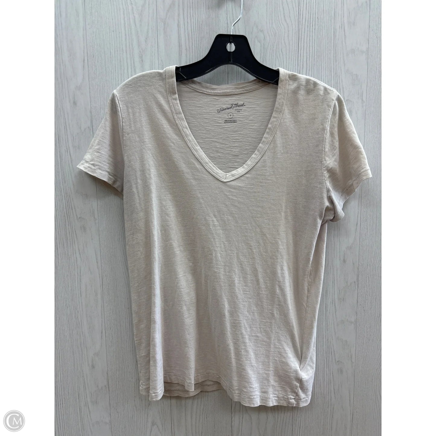 Top Short Sleeve Basic By Universal Thread In Cream, Size: S
