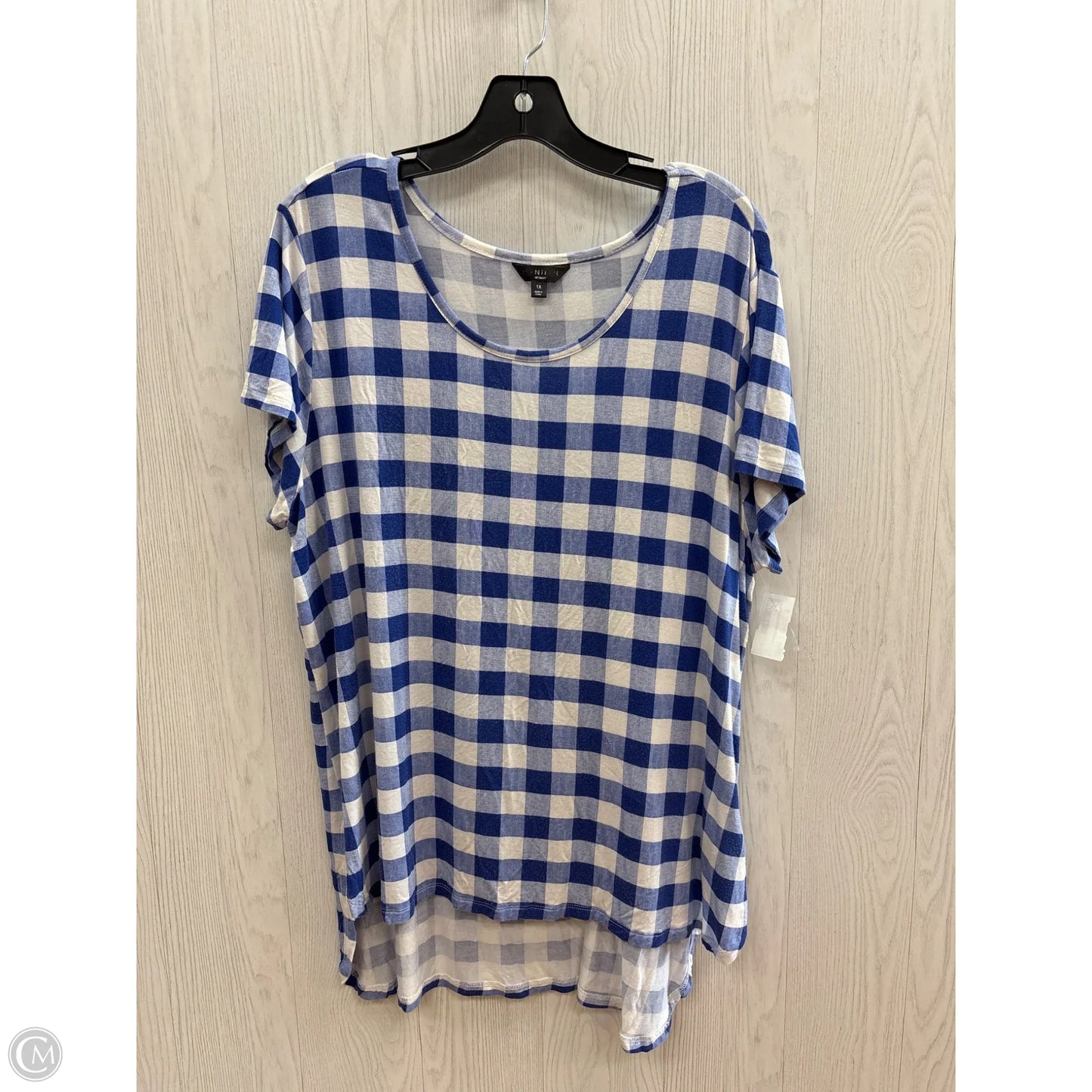 Top Short Sleeve By Hannah In Blue, Size: 1x