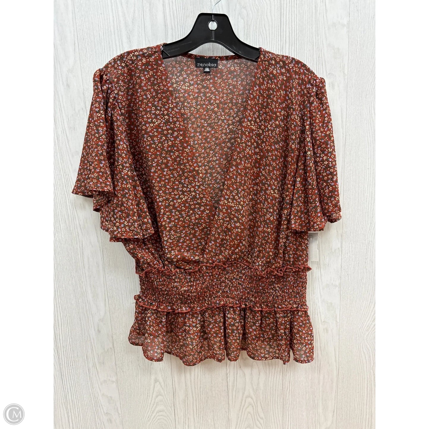 Top Short Sleeve By Clothes Mentor In Floral Print, Size: 2x