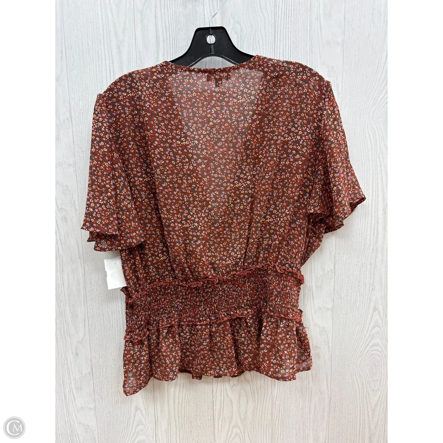 Top Short Sleeve By Clothes Mentor In Floral Print, Size: 2x