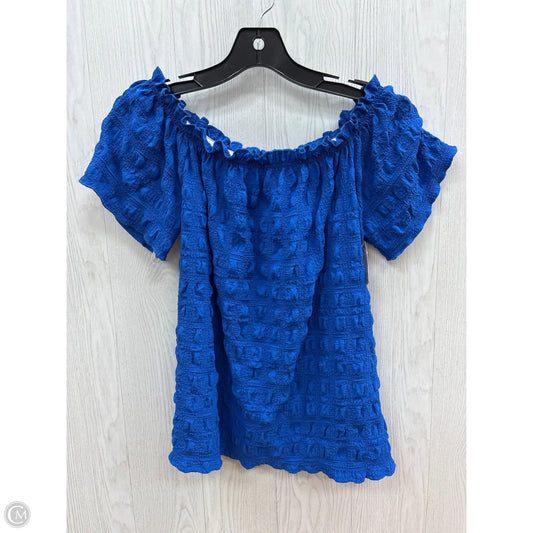 Top Short Sleeve By Shein In Blue, Size: M