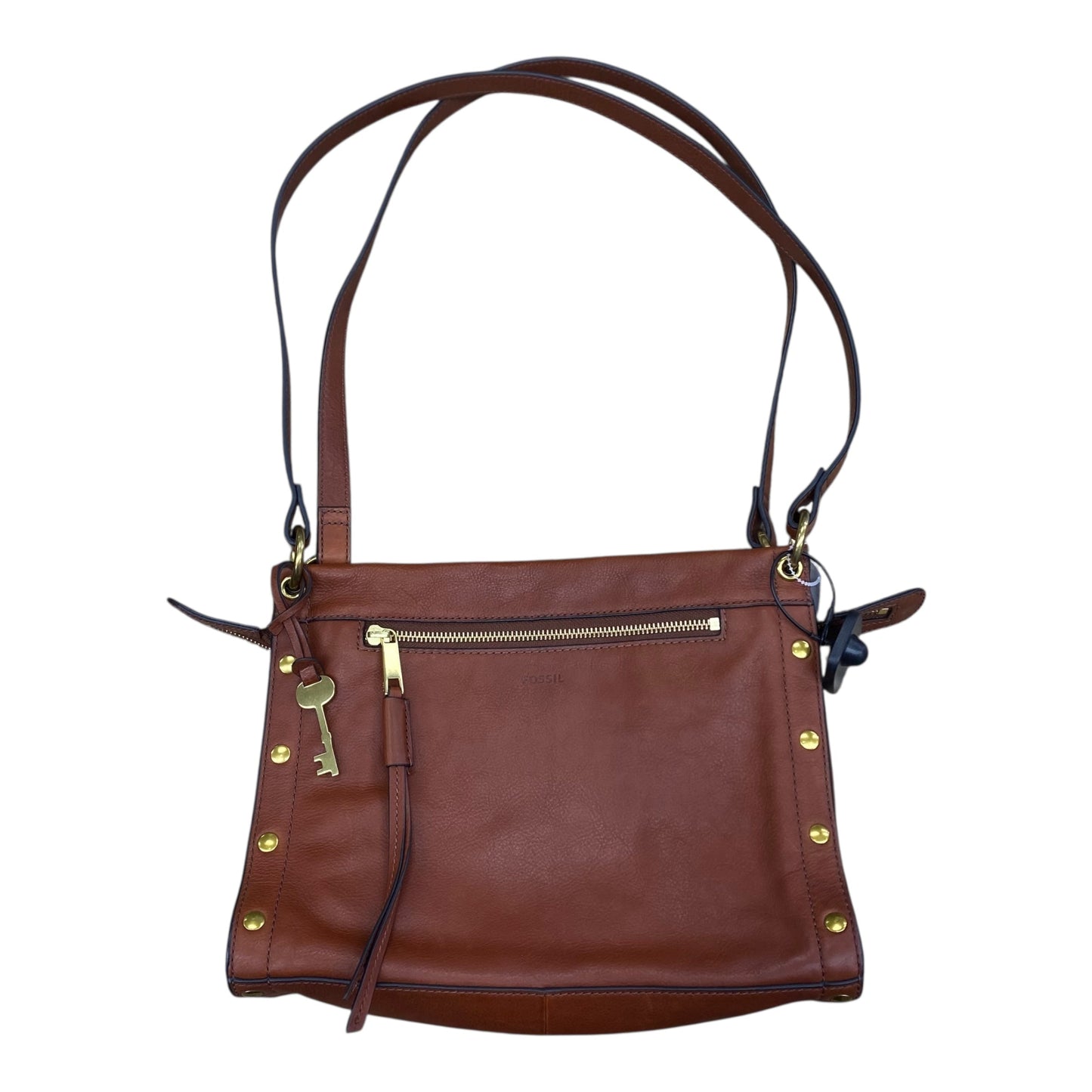 Handbag Leather By Fossil In Brown, Size:Small