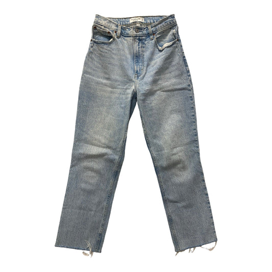 Jeans Straight By Abercrombie And Fitch In Blue Denim, Size:4