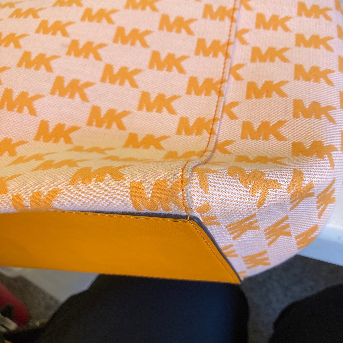 Tote Designer By Michael Kors In Orange, Size:Large