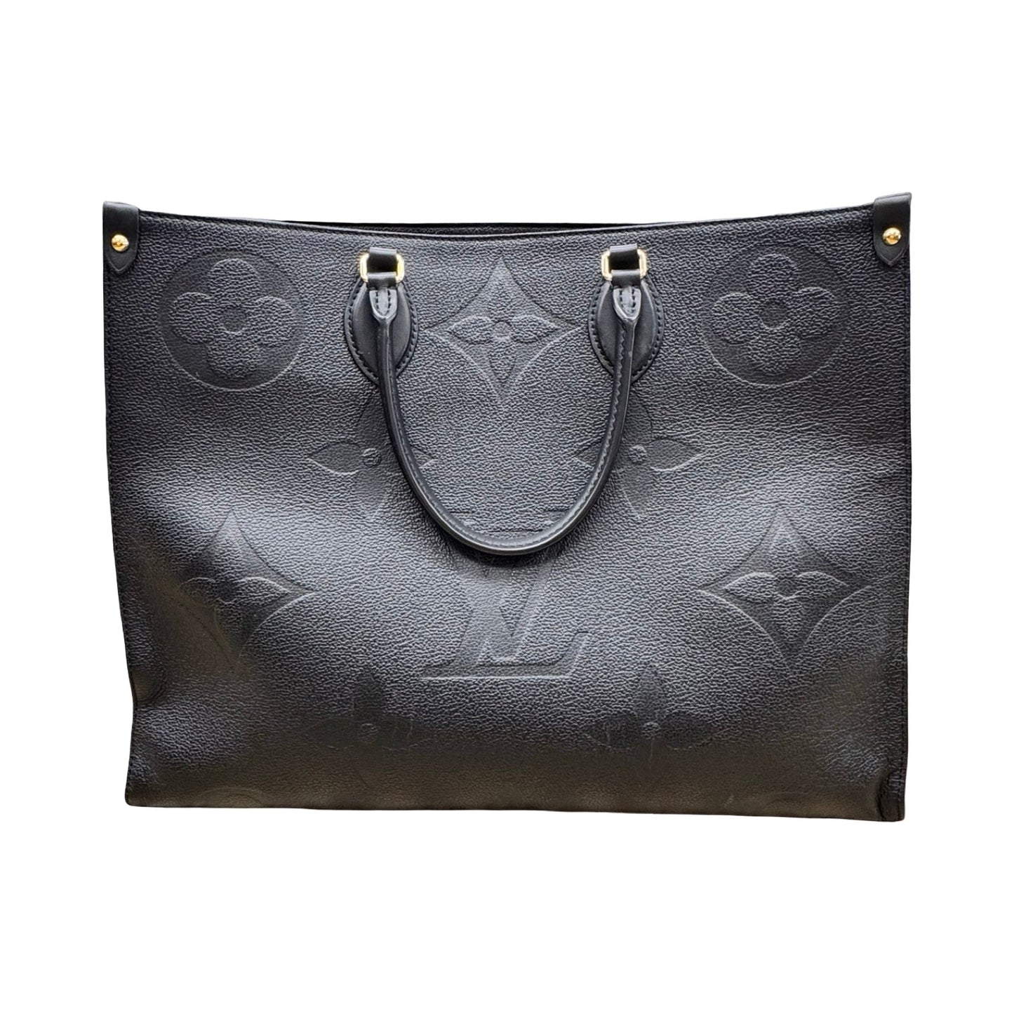 OnTheGo GM Handbag Luxury Designer By Louis Vuitton In Black & Gold, Size:Large (GM)