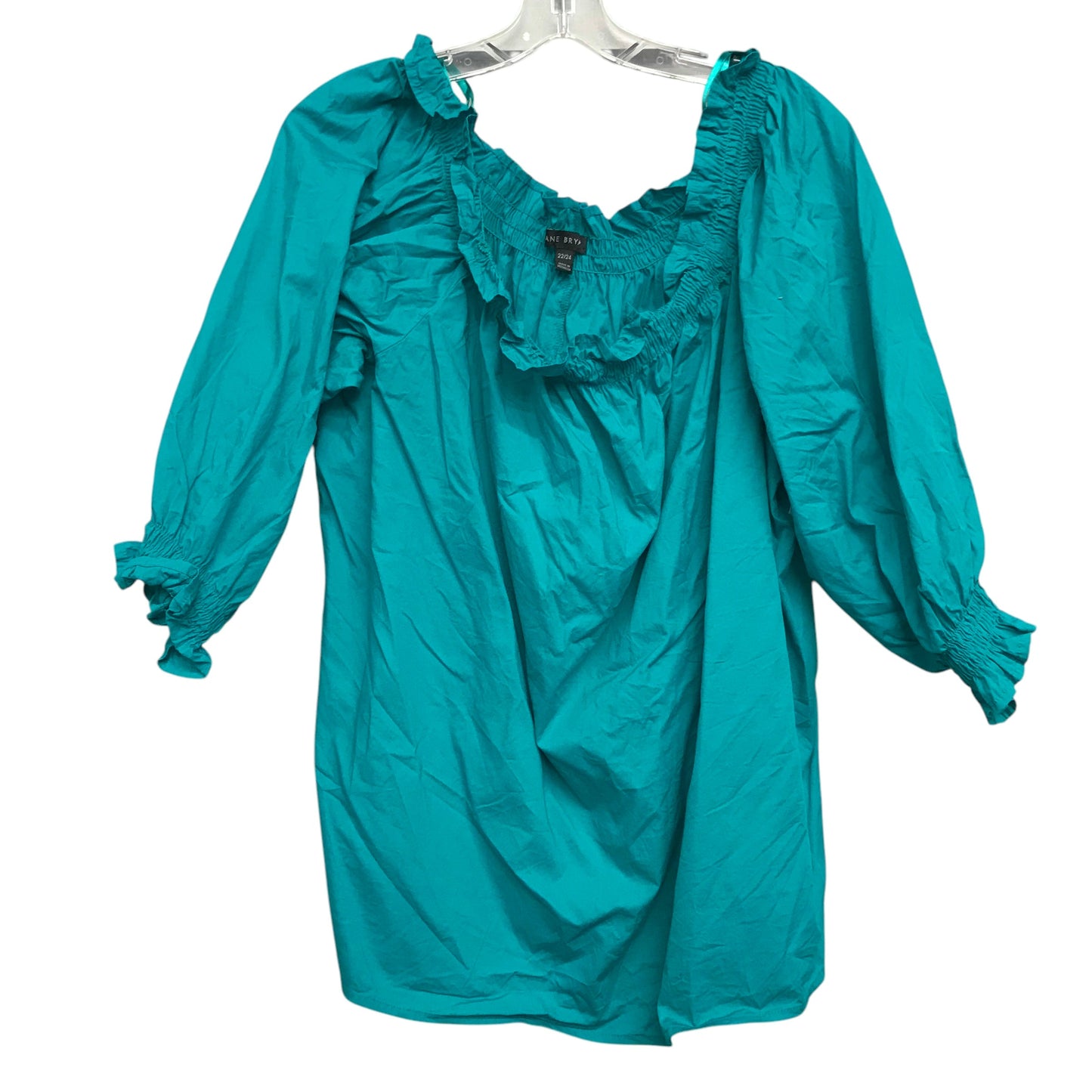 Top 3/4 Sleeve By Lane Bryant In Green, Size:3X