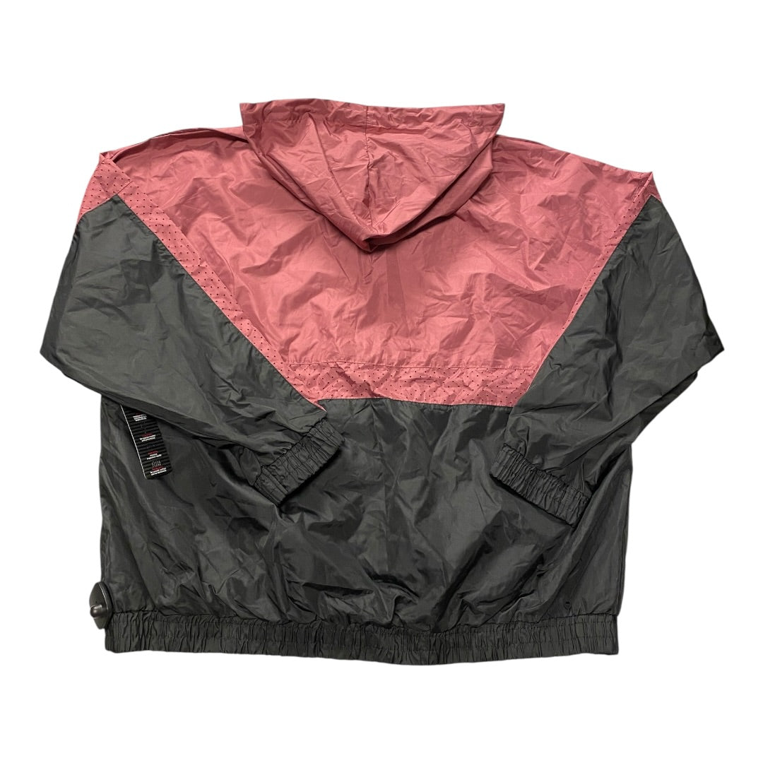 Jacket Windbreaker By Bebe In Black & Pink, Size:3X