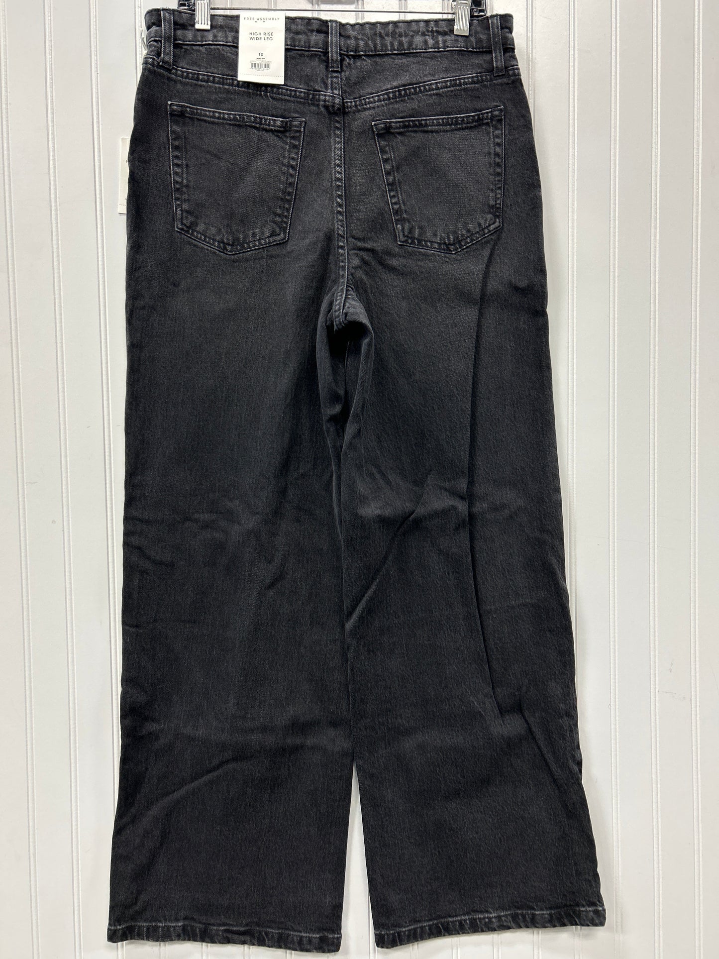 Jeans Wide Leg By Free Assembly In Black Denim, Size:10
