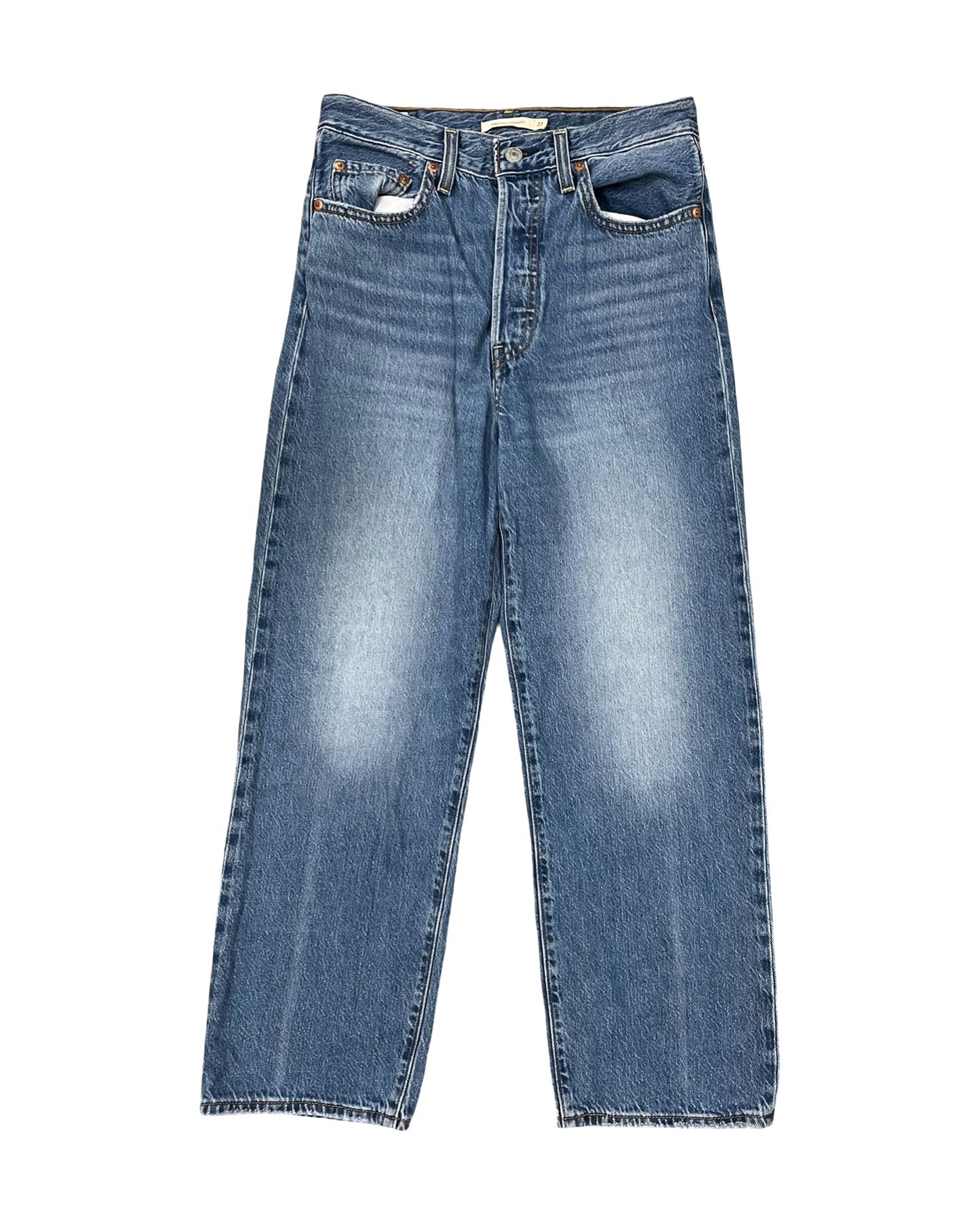 Jeans Straight By Levis Signature In Blue Denim, Size:4