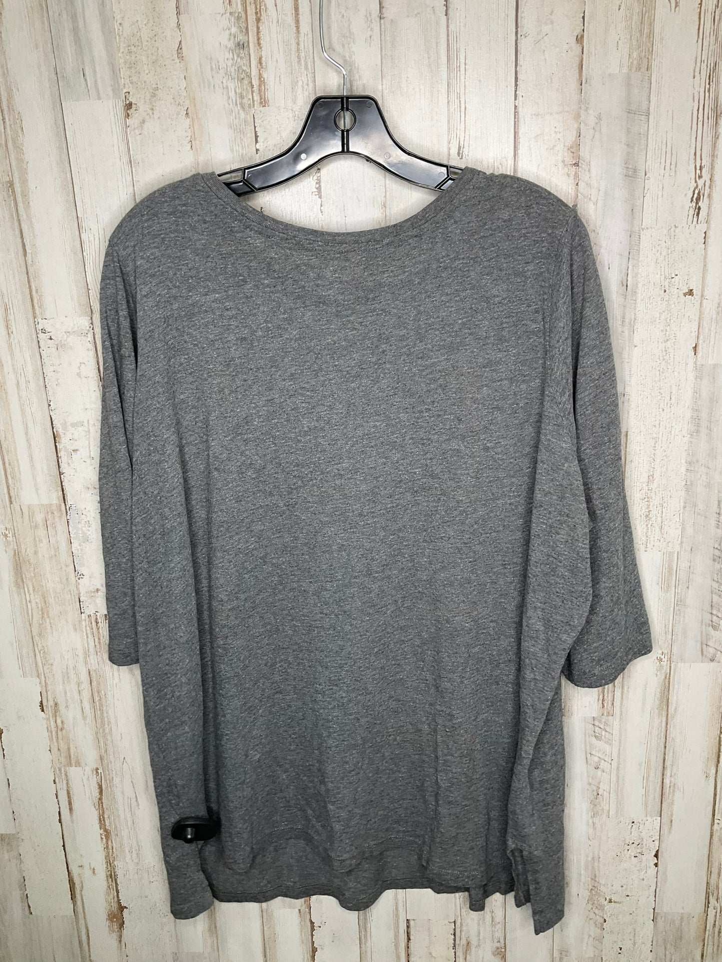 Grey Top 3/4 Sleeve Woman Within, Size L