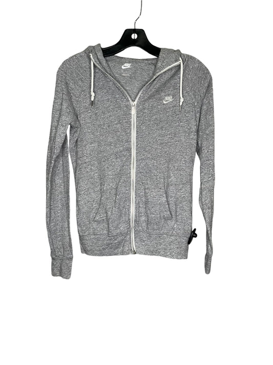 Athletic Jacket By Nike In Grey, Size: S