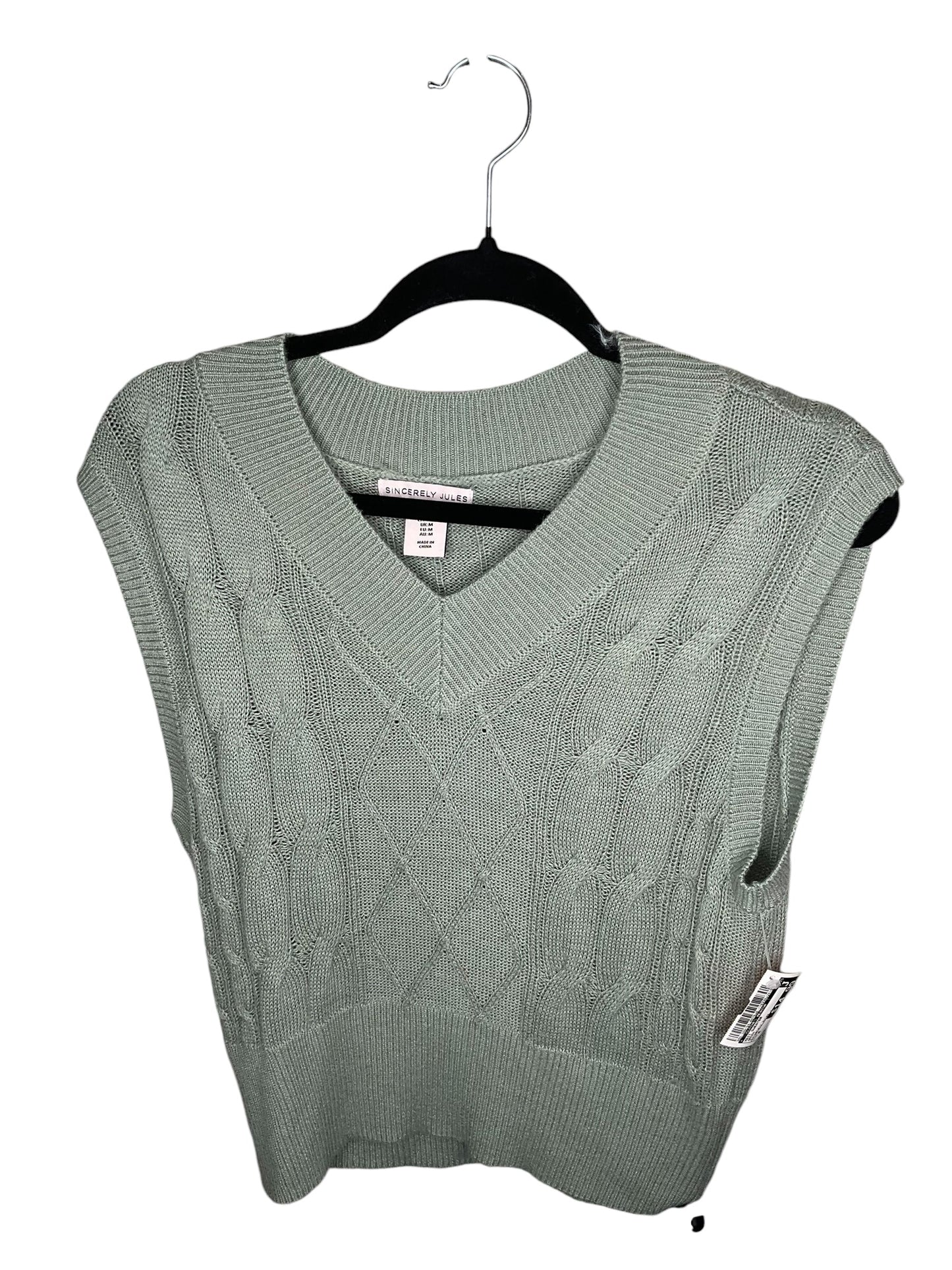 Vest Sweater By Clothes Mentor In Green, Size: M