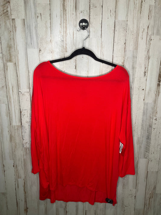 Red Athletic Top Long Sleeve Crewneck Cma, Size 2x