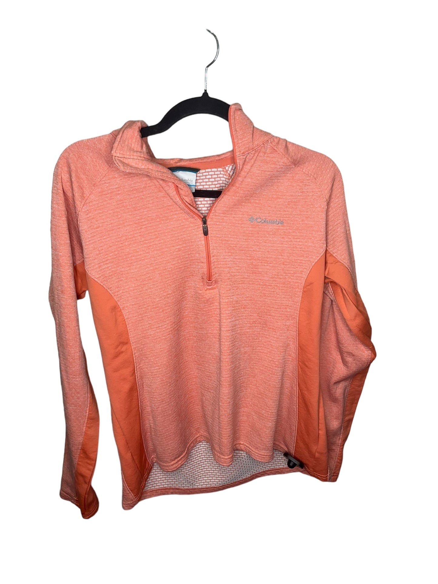 Athletic Top Long Sleeve Collar By Columbia In Coral, Size: L