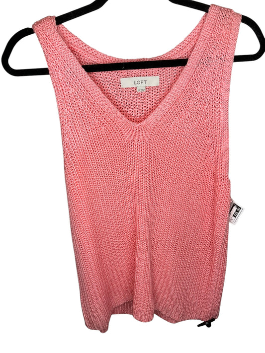 Vest Sweater By Loft In Pink, Size: Xl