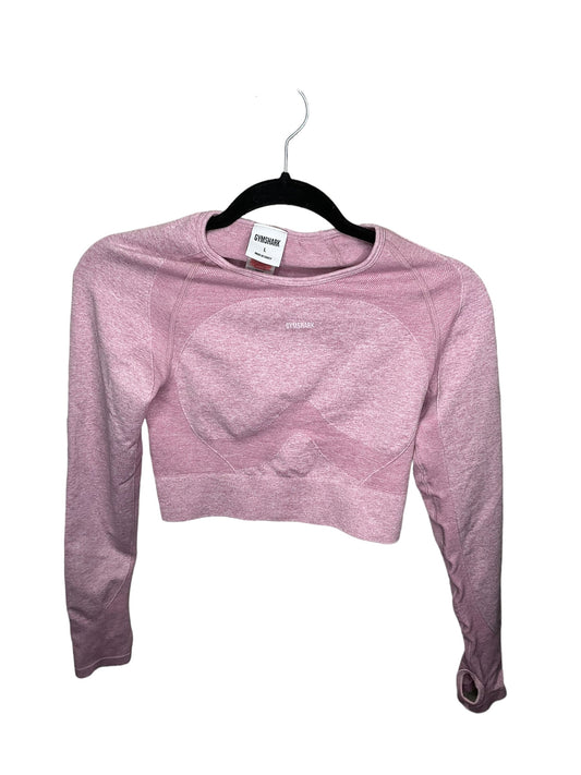 Athletic Top Long Sleeve Crewneck By Gym Shark In Pink, Size: L