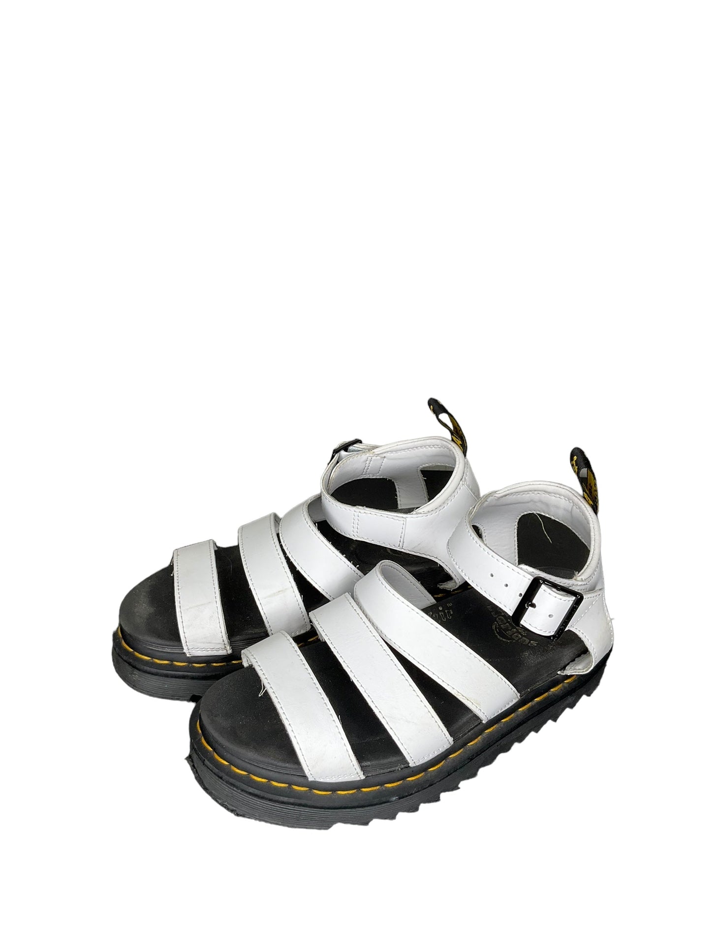 Sandals Heels Platform By Dr Martens In Black & White, Size: 8