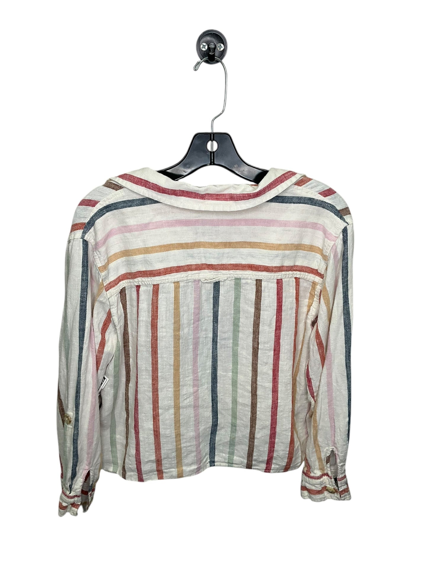 Top Long Sleeve By American Eagle In Striped Pattern, Size: S