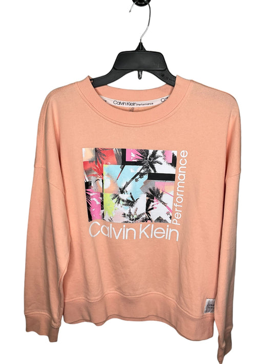 Athletic Sweatshirt Crewneck By Calvin Klein In Pink, Size: Xl