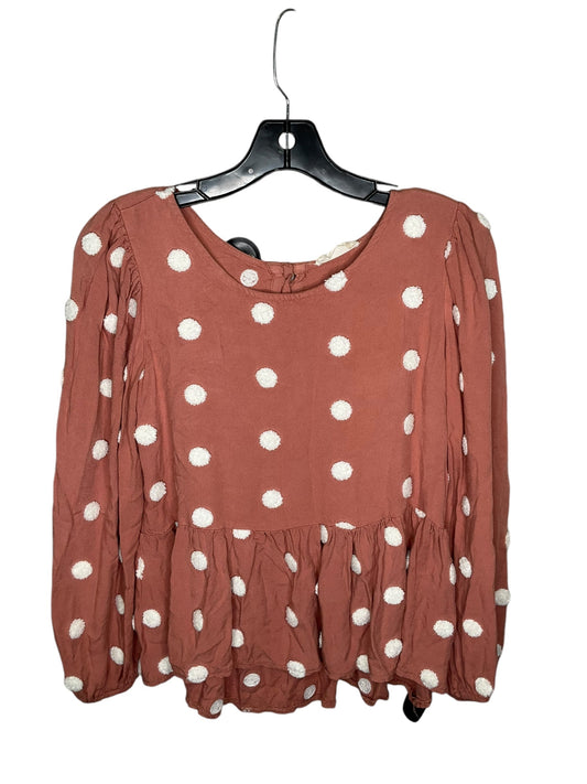 Top Long Sleeve By Altard State In Polkadot Pattern, Size: S